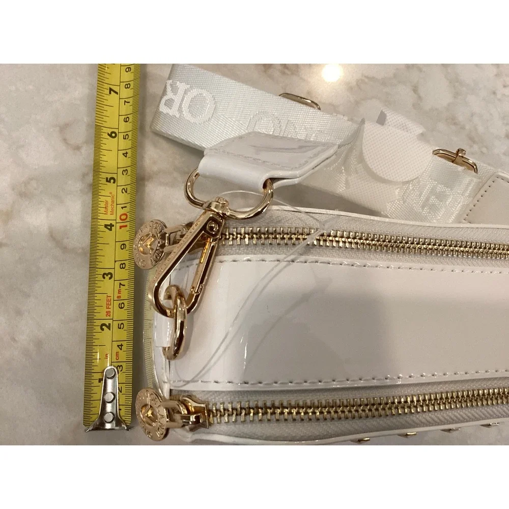 Valentino Orlandi Crossbody Bag Studded Designer Purse‎ White Small